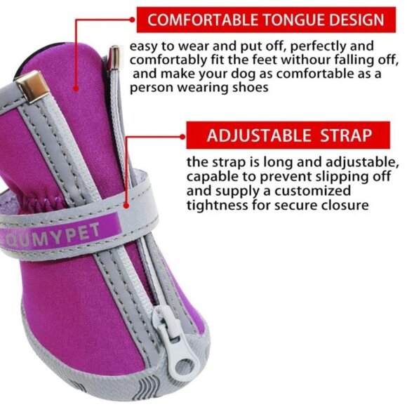 Purple Dog Shoes for Small Dogs - Size 4 - NIP - Picture 3 of 7